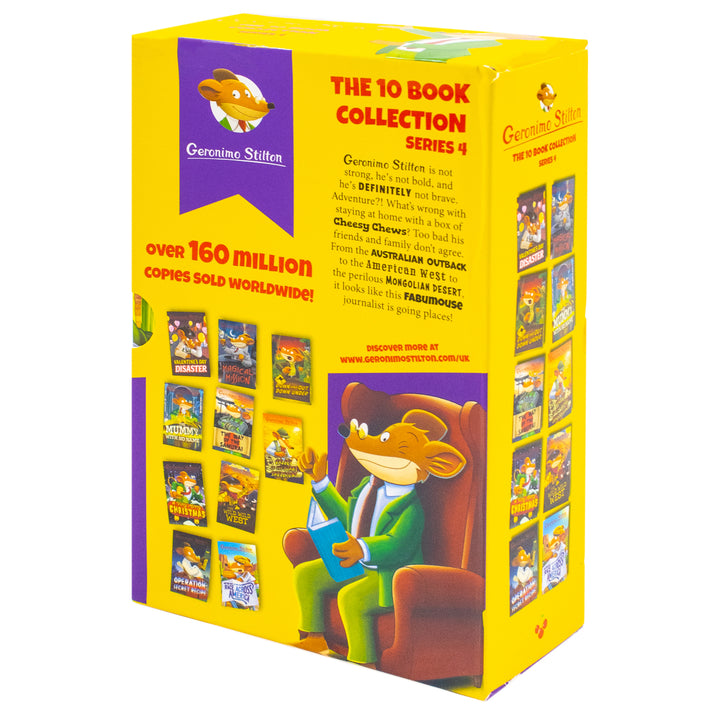 Geronimo Stilton: 10 Book Collection (Series 4) Box Set (Valentine's Day Disaster, The Race Across America, The Way of the Samurai, The Wild Wild ...