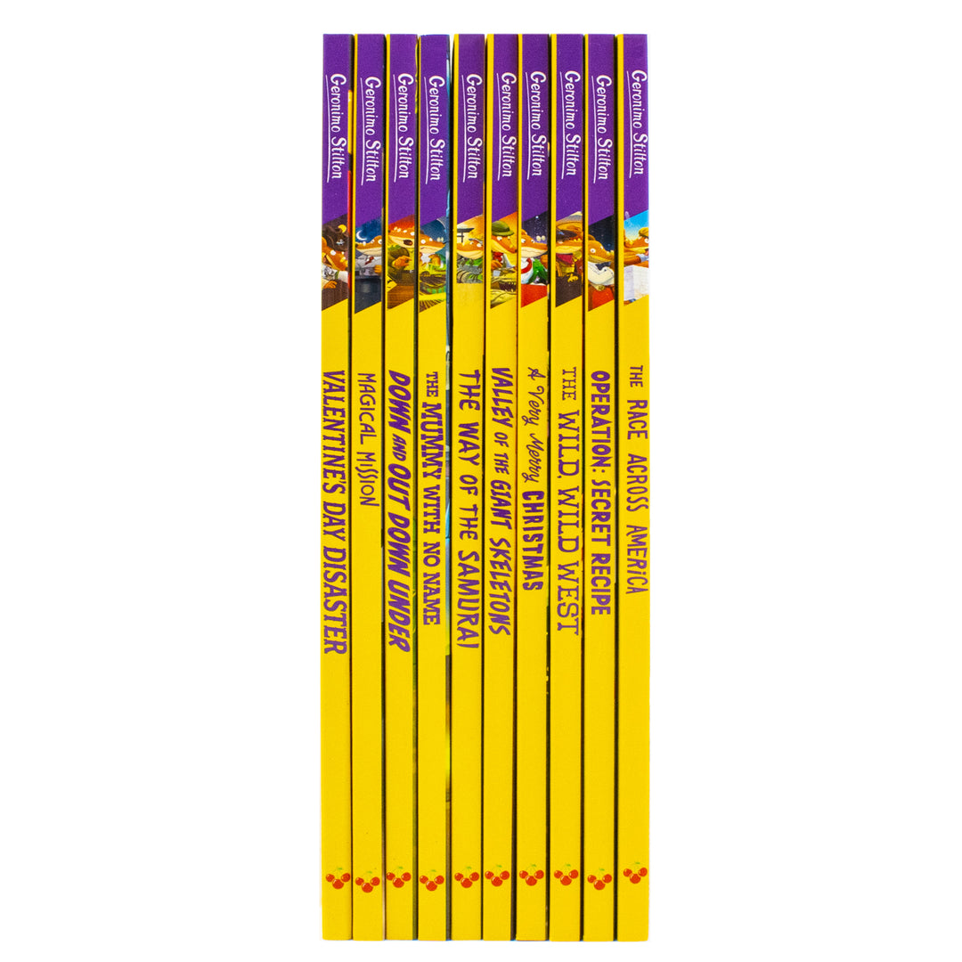 Geronimo Stilton: 10 Book Collection (Series 4) Box Set (Valentine's Day Disaster, The Race Across America, The Way of the Samurai, The Wild Wild ...