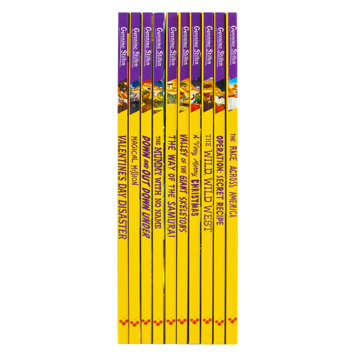 Geronimo Stilton: 10 Book Collection (Series 4) Box Set (Valentine's Day Disaster, The Race Across America, The Way of the Samurai, The Wild Wild ...