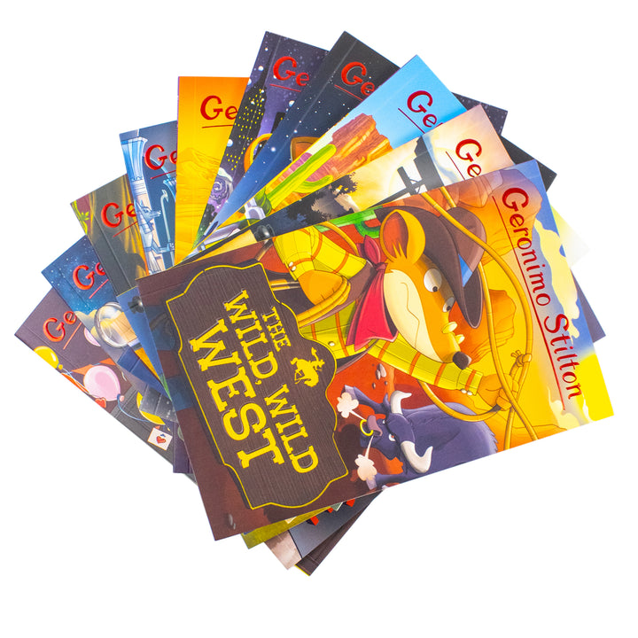 Geronimo Stilton: 10 Book Collection (Series 4) Box Set (Valentine's Day Disaster, The Race Across America, The Way of the Samurai, The Wild Wild ...