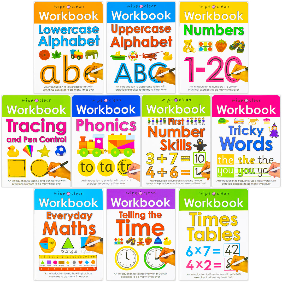 Wipe Clean Workbooks 10 Book Set by Priddy Books –Fun Educational Writing Practice for Kids, Preschool & Kindergarten Learning,Handwriting, Activities