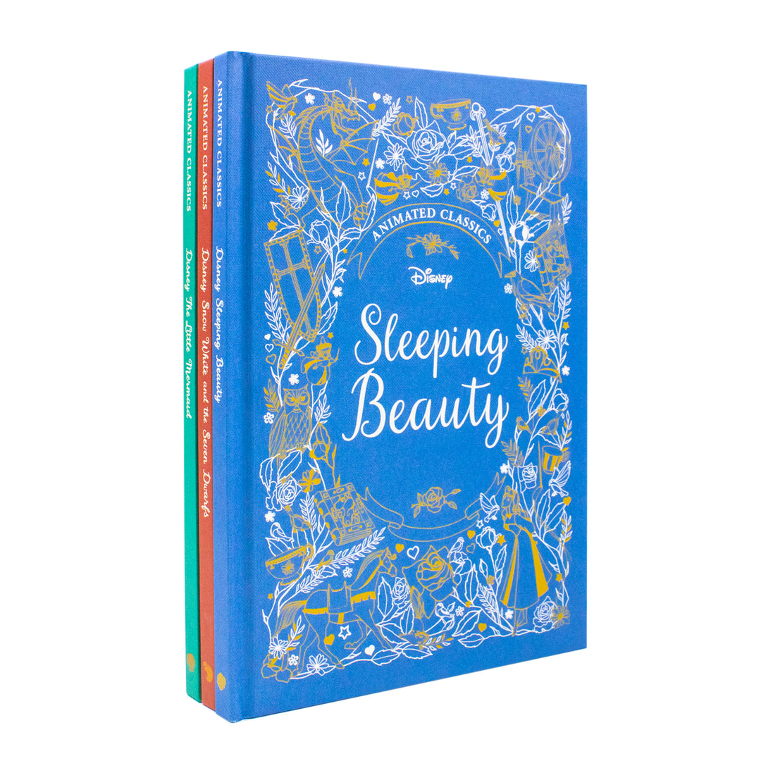 Disney Animated Classics 3 Books Collection Set (Disney The Little Mermaid, Disney Sleeping Beauty, Disney Snow White And The Seven Dwarfs) | Hardcover