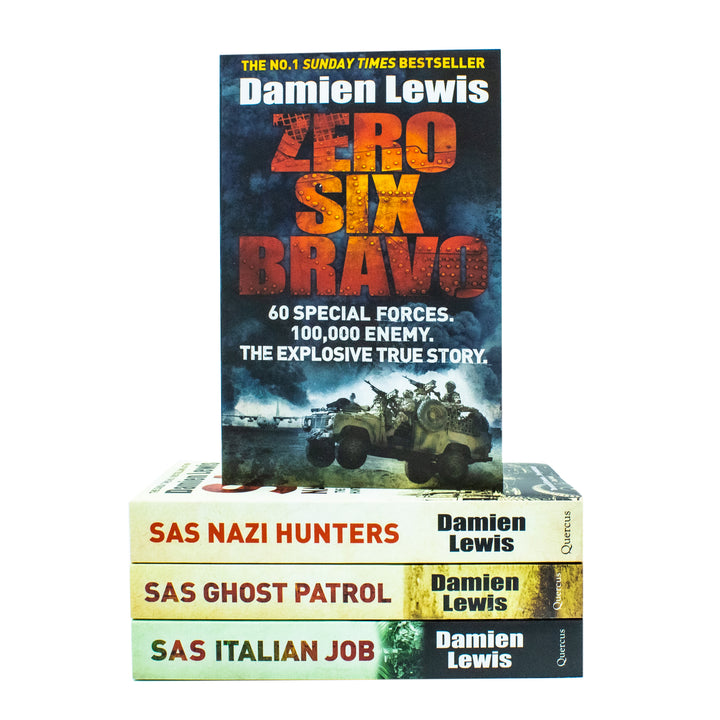 Damien Lewis Collection 4 Books Set (Zero Six Bravo, Ghost Patrol, Italian Job, Nazi Hunters)