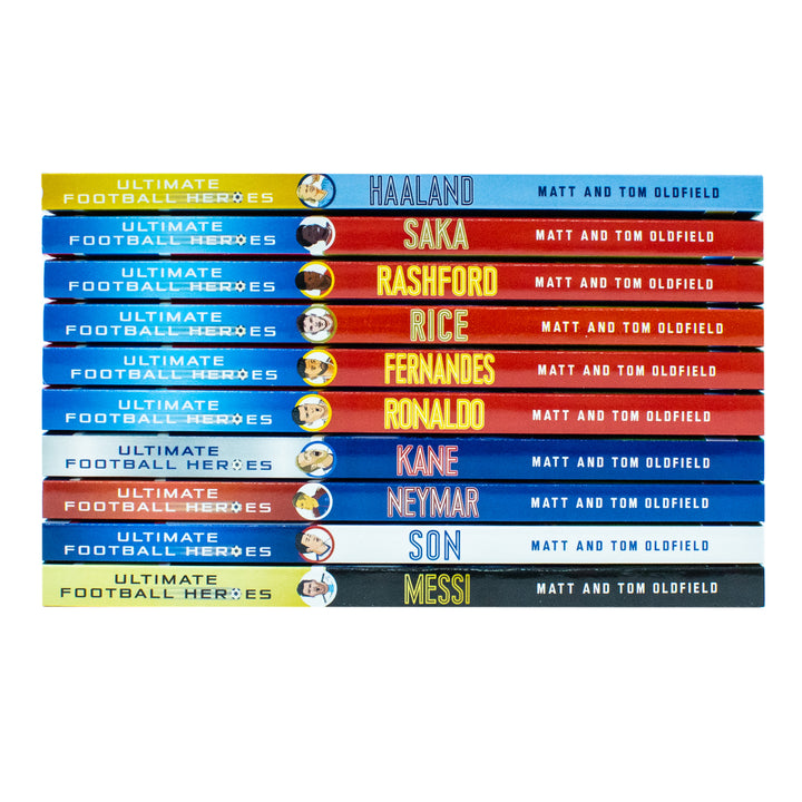 Ultimate Football Heroes Series 1 - 10 Book Set | Kids Football Biographies | Messi, Ronaldo, Haaland, Neymar, Son, Kane & More