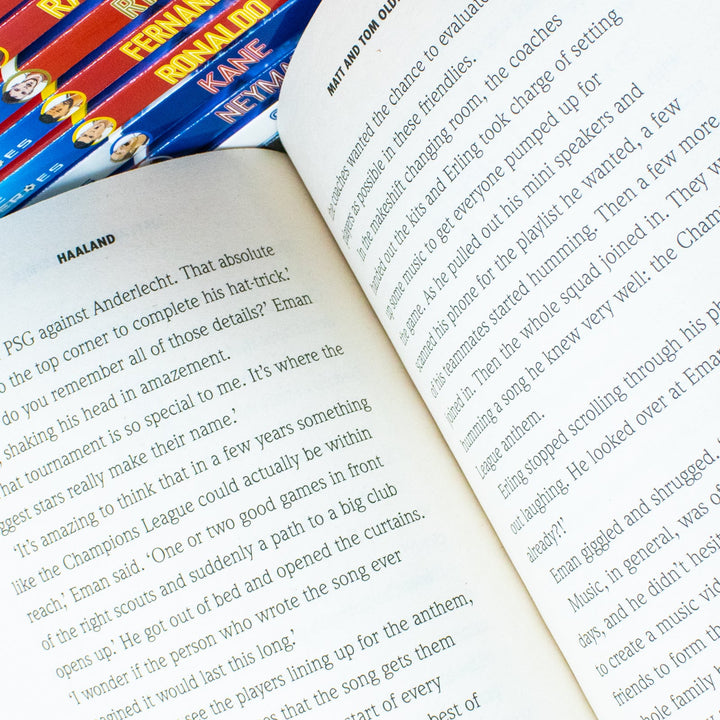 Ultimate Football Heroes Series 1 - 10 Book Set | Kids Football Biographies | Messi, Ronaldo, Haaland, Neymar, Son, Kane & More