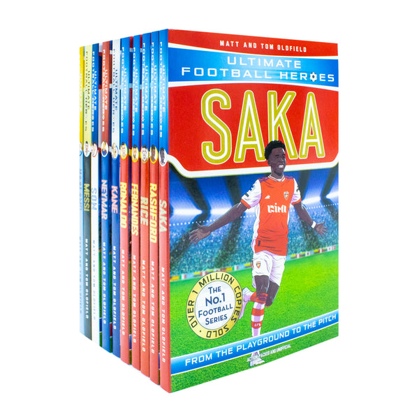 Ultimate Football Heroes Series 1 - 10 Book Paperback Set | Kids Football Biographies | Messi, Ronaldo, Haaland, Neymar, Son, Kane & More