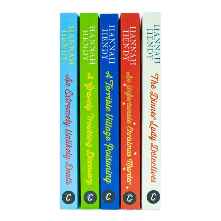 The Dinner Lady Detectives Collection 5 Books Set By Hannah Hendy ( Unfortunate Christmas, Terrible Village, Extremely Unlikely, Gravely Troubling, Dinner Lady)