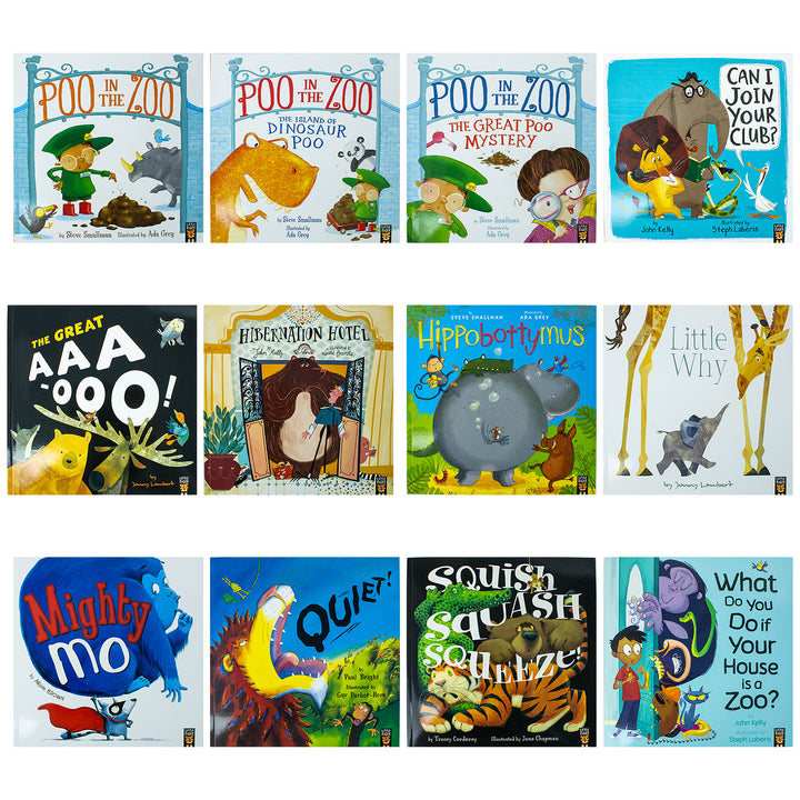 Zoo Series 12 Picture Flat Books Collection Set by Steve Smallman