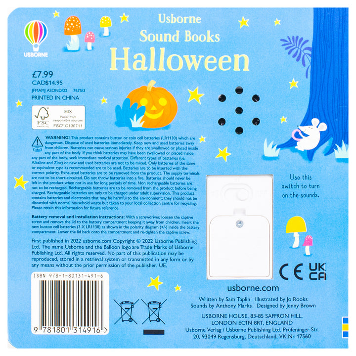 Usborne Halloween Sound Book (Boardbook): A Halloween Book for Kids By Sam Taplin