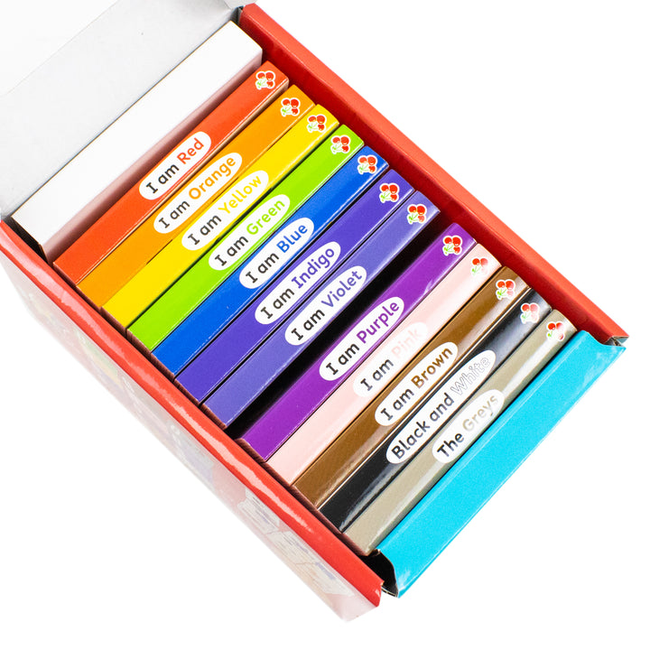 A Case of Colourblocks 12 Mini Books Collection Boxset (I am Red, I am Blue, I am Yellow, I am Green, I am Orange, I am Purple, I am Pink, I am Brown, Black and White, I am Indigo, I am Violet and Grey)