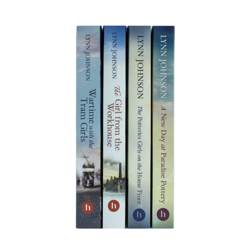 The Potteries Girls Collection 4 Books Set By Lynn Johnson (The Girl from the Workhouse, Wartime with the Tram Girls, The Potteries Girls on the Home Front & A New Day at Paradise Pottery)