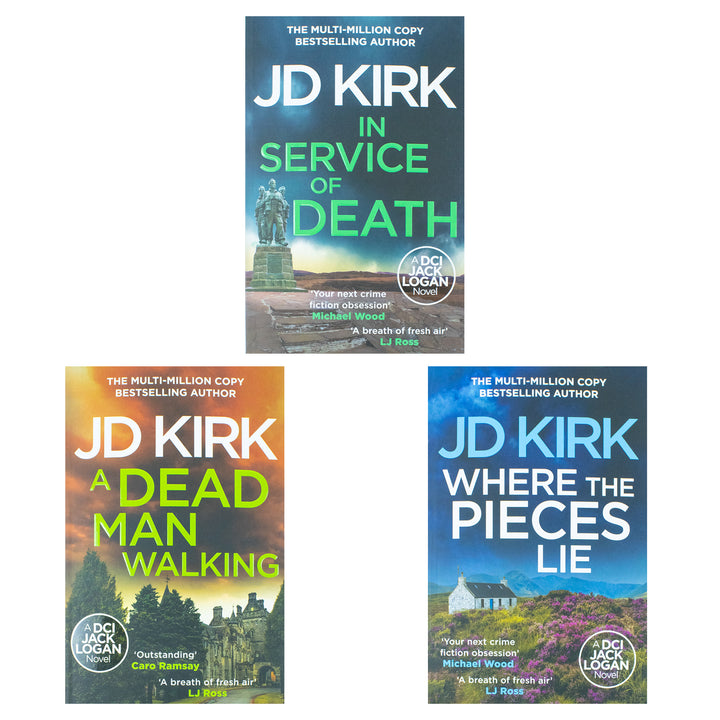 DCI Logan Crime Thrillers Collection 3 Book Set By JD Kirk Vol: 17-19 ( A Dead man Walking,In Service Of Death,Where The Pieces Lie )