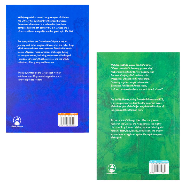 The Homer Collection 2 Book Collection Box Set – The Iliad & The Odyssey | Classic Ancient Greek Epic Poetry | Paperback