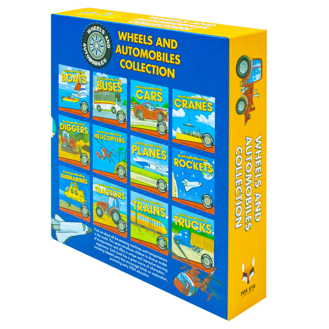 Wheels & Automobiles Collection: 12-Book Set – Educational Kids Books: Wheels, Machines, Boats, Buses & Cars for Fun Learning, Adventure & Creativity
