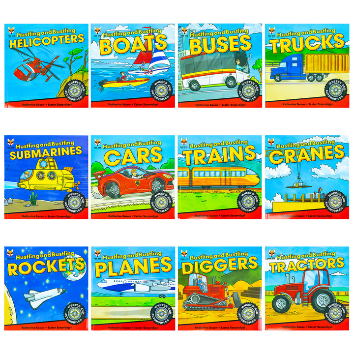 Wheels & Automobiles Collection: 12-Book Set – Educational Kids Books: Wheels, Machines, Boats, Buses & Cars for Fun Learning, Adventure & Creativity