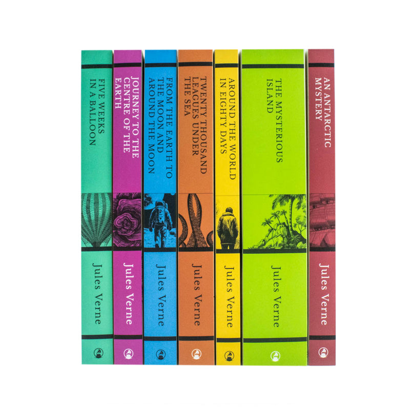 Jules Verne 7 Books Set Collection: (Journey to the Centre of the Earth, The Mysterious Island, Five Weeks in a Balloon & More!)