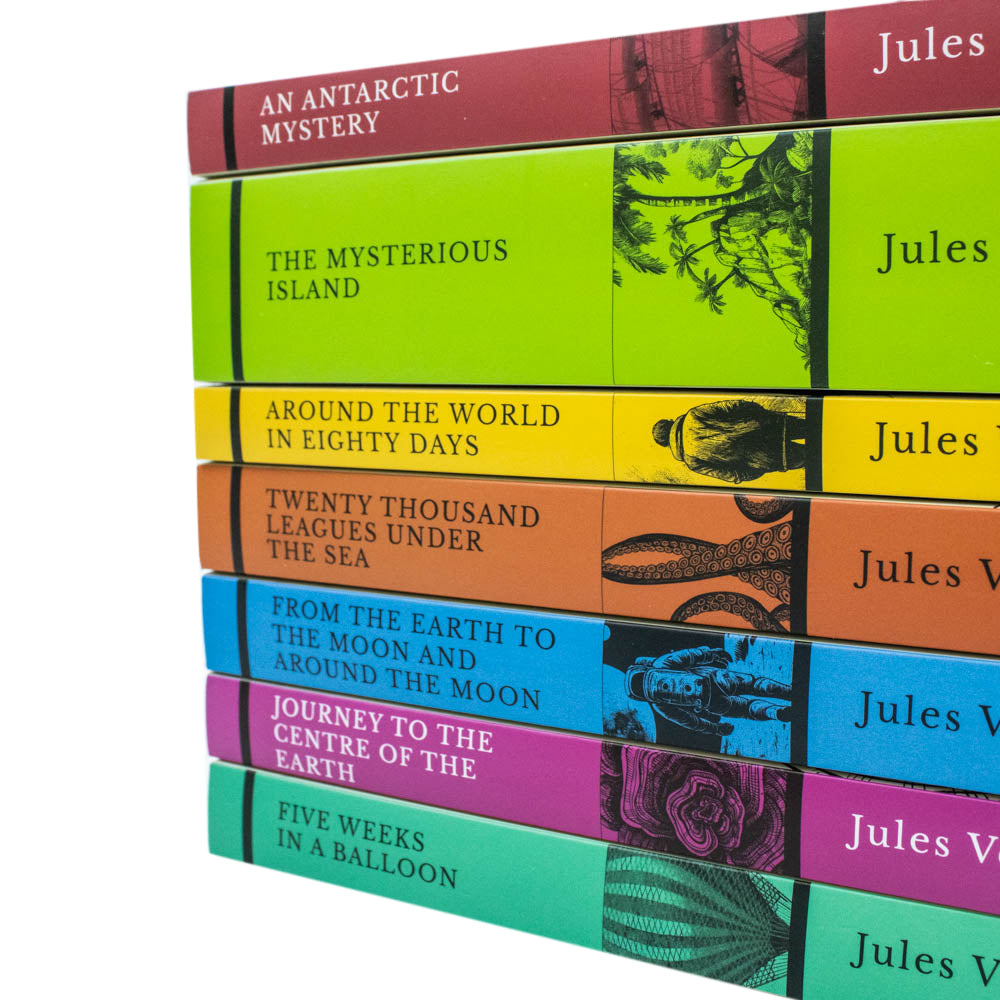 Jules Verne 7 Books Set Collection| Classic Adventure Fiction –Journey to the Centre of the Earth, The Mysterious Island, Five Weeks in a Balloon & More
