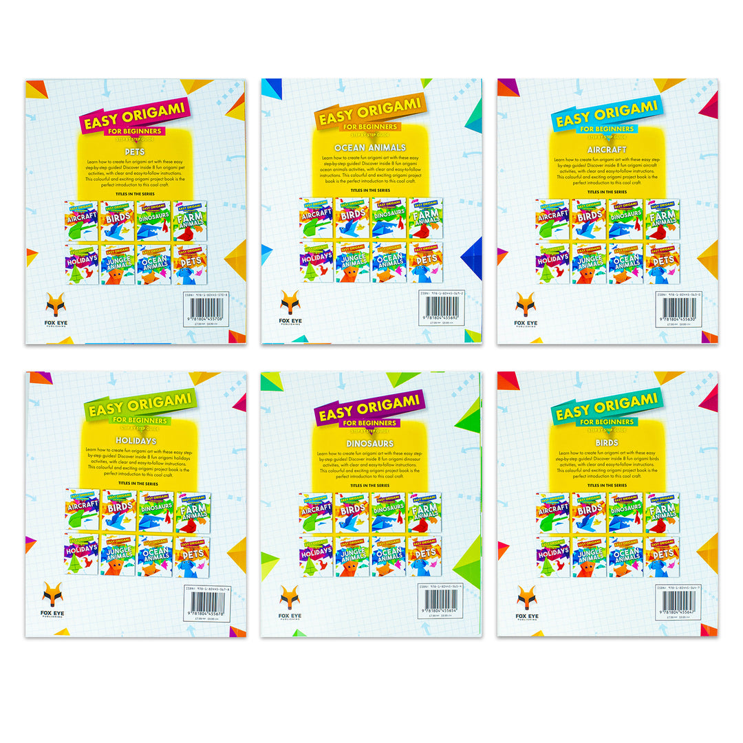 Step-by-Step Guide to Easy Origami for Beginners – 8 Book Set: Fun Paper Crafts for Kids with Birds, Dinosaurs, Pets, Animals & Creative Activities