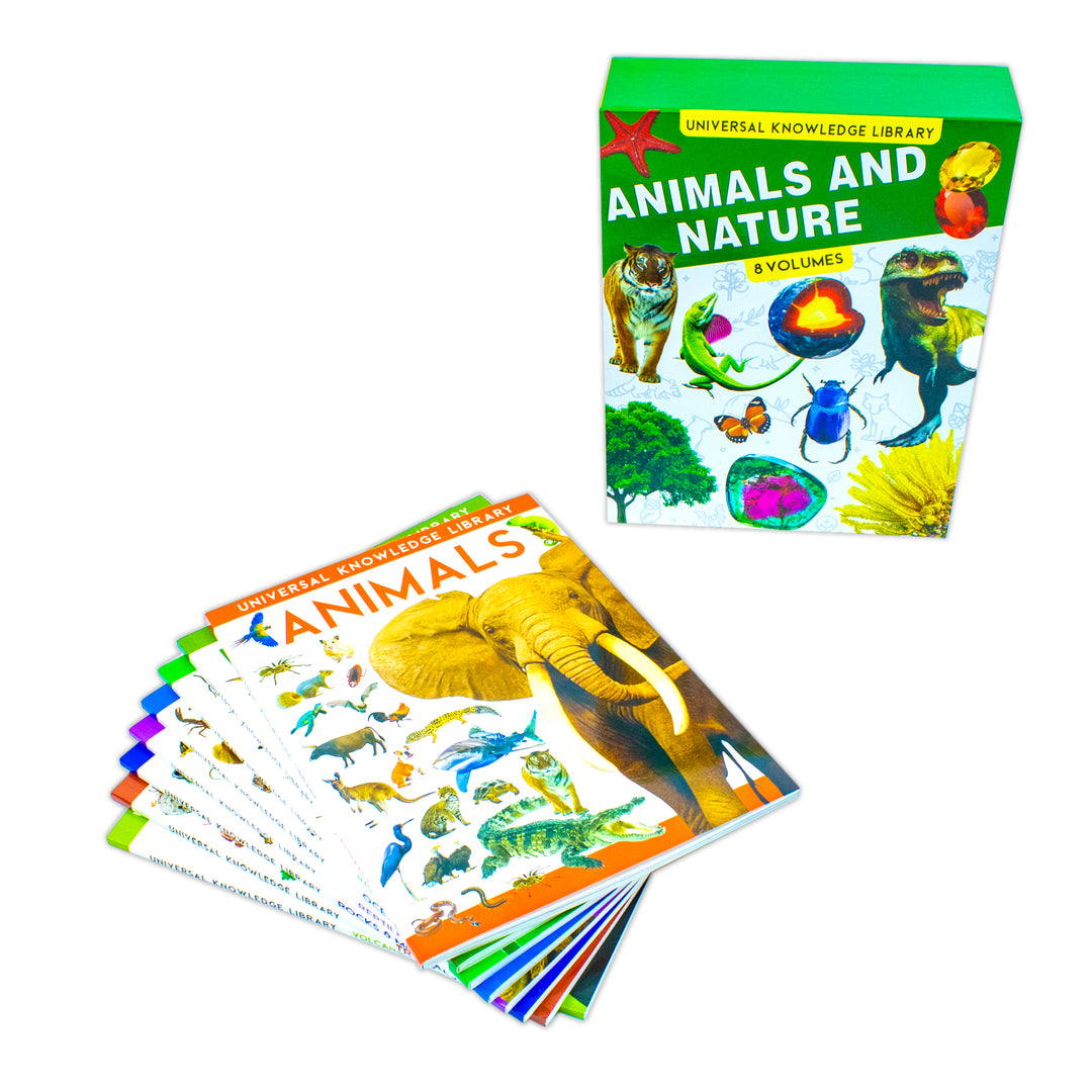 Library Animals Book Universal Knowledge Library Animals and Nature 8 Volumes Book Collecti ...