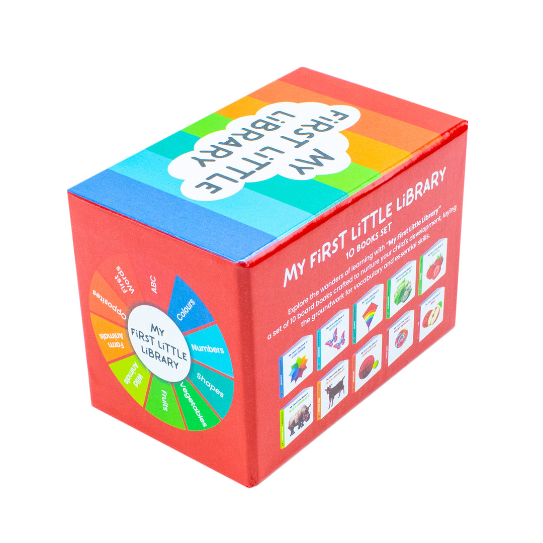 My First Little Library – 10 Board Books Set Collection | Early Learning for Babies & Toddlers (ABC, Numbers, Shapes, Colors, Animals & More)