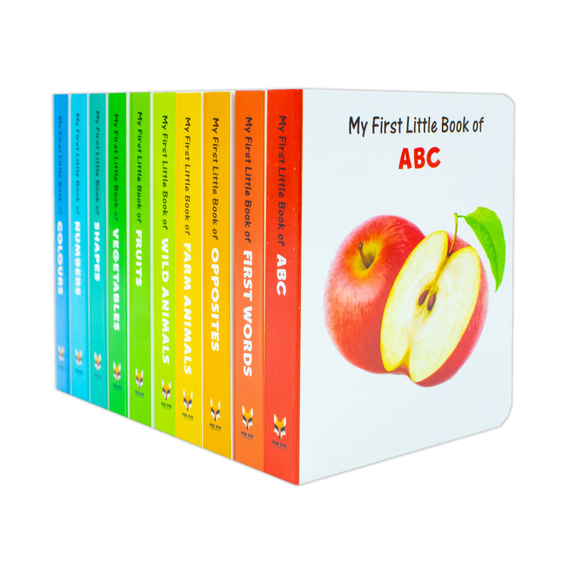 My First Little Library – 10 Board Books Set Collection | Early Learning for Babies & Toddlers (ABC, Numbers, Shapes, Colors, Animals & More)