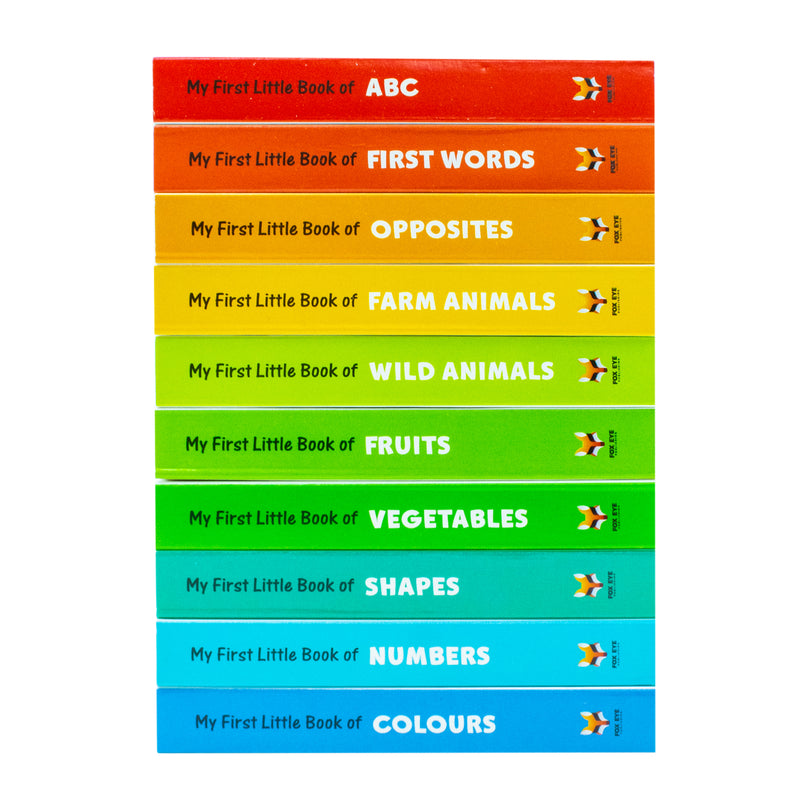 My First Little Library – 10 Board Books Set Collection | Early Learning for Babies & Toddlers (ABC, Numbers, Shapes, Colors, Animals & More)