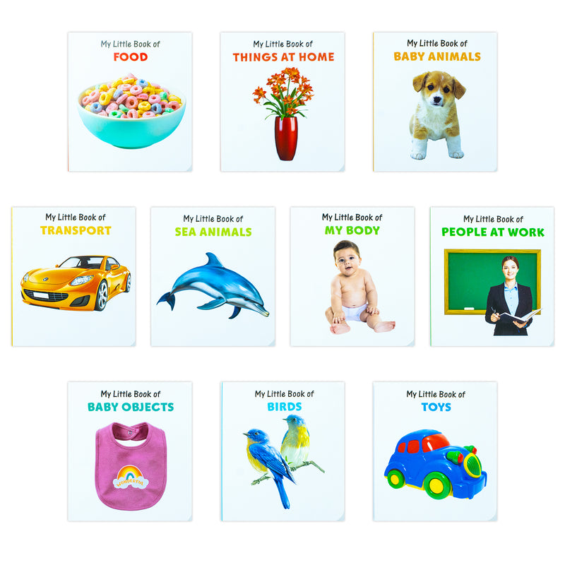 My Little Library – 10-Book Set Collection | Early Learning Board Books for Babies & Toddlers (Animals, Transport, Food, Toys, People & More)