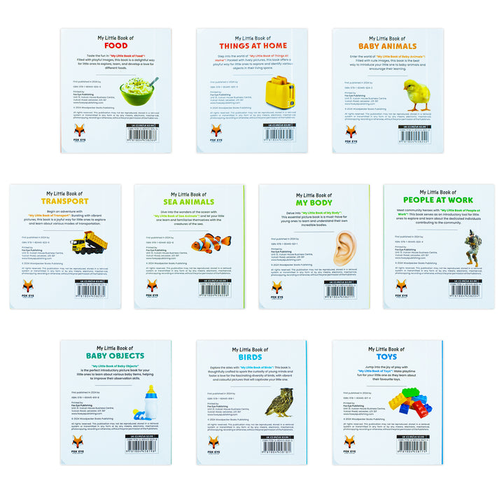 My Little Library – 10-Book Set Collection | Early Learning Board Books for Babies & Toddlers (Animals, Transport, Food, Toys, People & More)