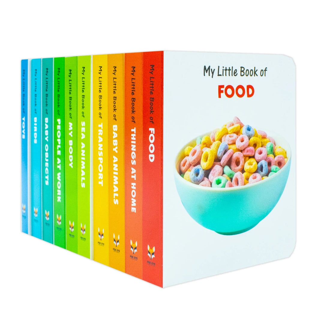 My Little Library – 10-Books Collection Set | Early Learning Board Books for Babies & Toddlers (Animals, Transport, Food, Toys, People & More)