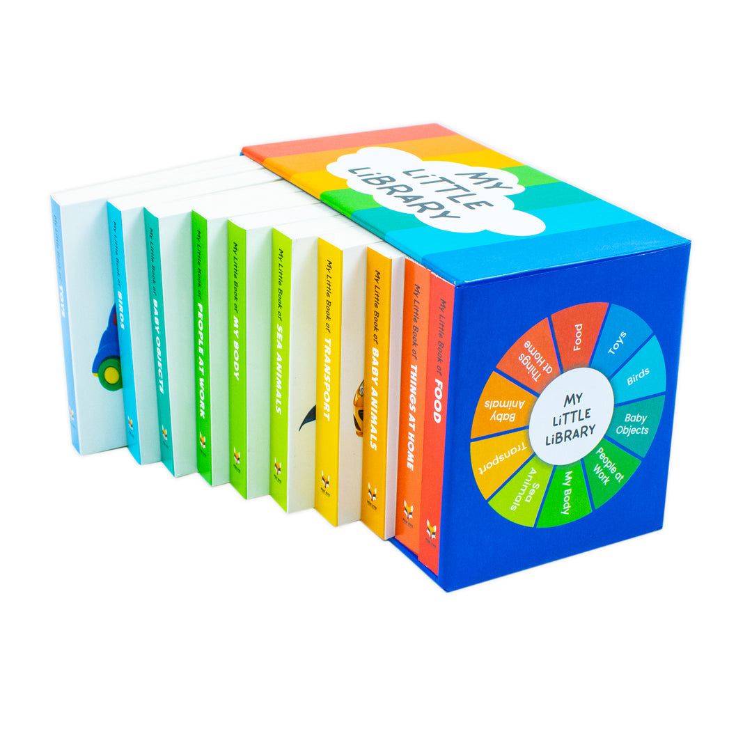 My Little Library – 10-Book Set Collection | Early Learning Board Books for Babies & Toddlers (Animals, Transport, Food, Toys, People & More)