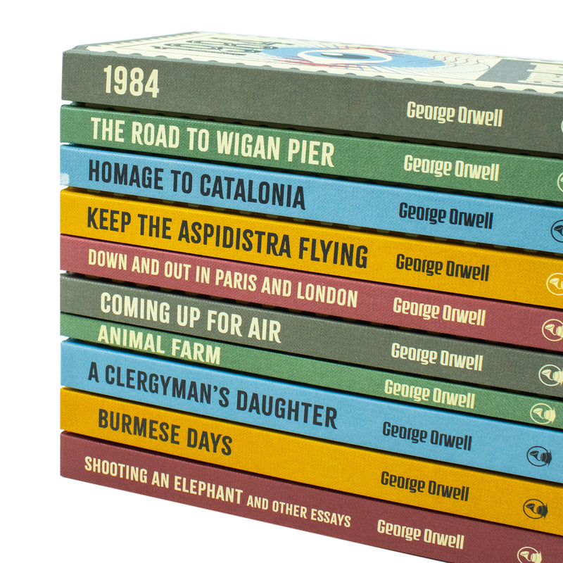 The Greatest Works Of George Orwell 10 Books Hardback Collection (1984, Animal Farm, The Road To Wigan Pier, Homage To Catalonia, Keep The Aspidistra Flying, Down And Out In Paris And London