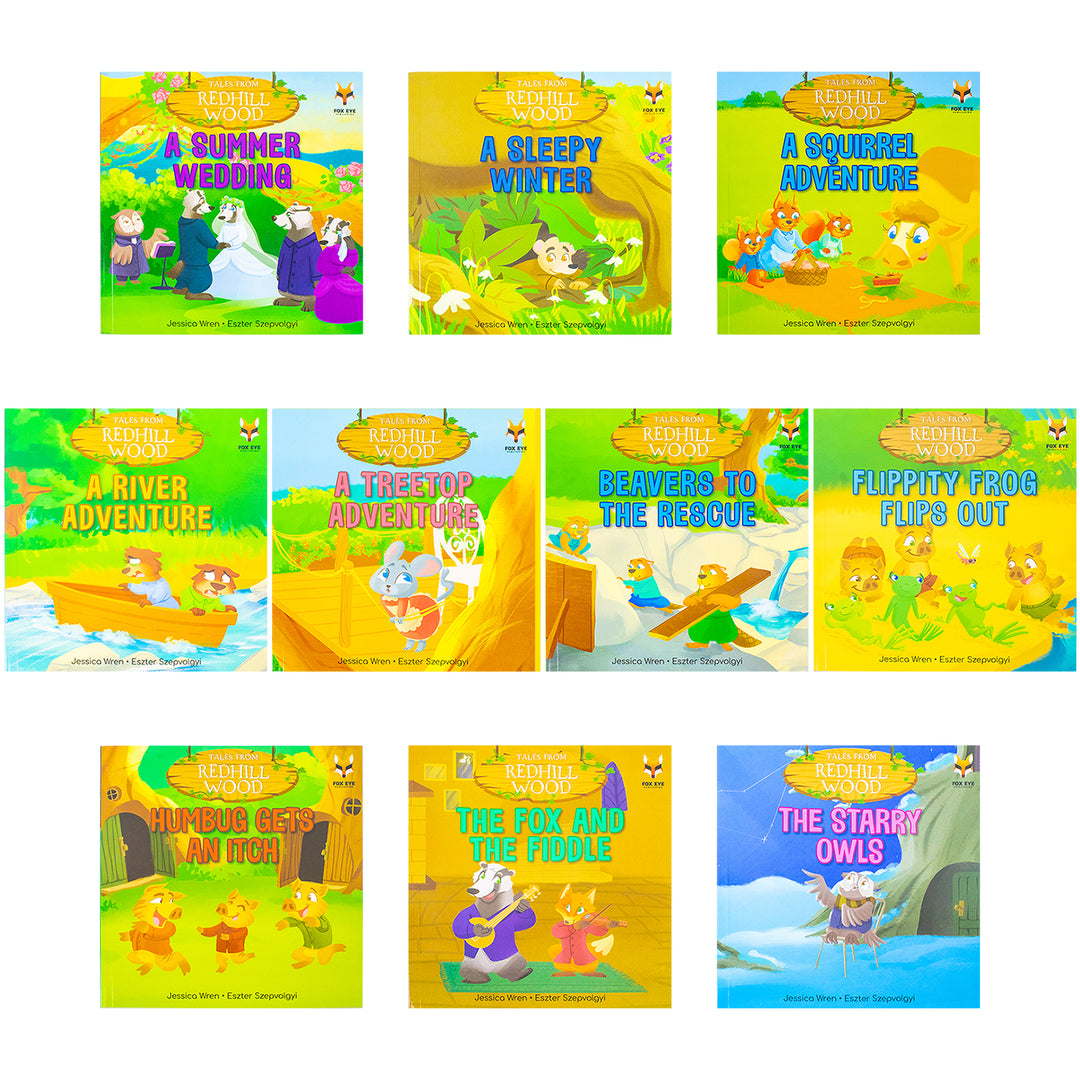 Tales from Redhill Wood 10 Books Collection Set by Jessica Wren: A Summer Wedding, A Sleepy Winter, A Squirrel Adventure, A River Adventure, A Treetop Adventure and More