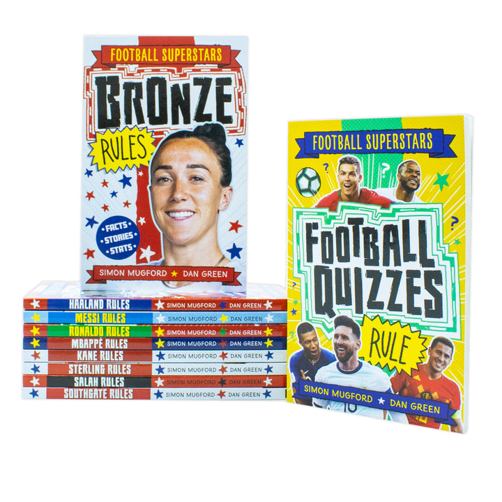 Football Superstars 10 Books Collection Rules Mega Pack Set By Simon Mugford & Dan Green
