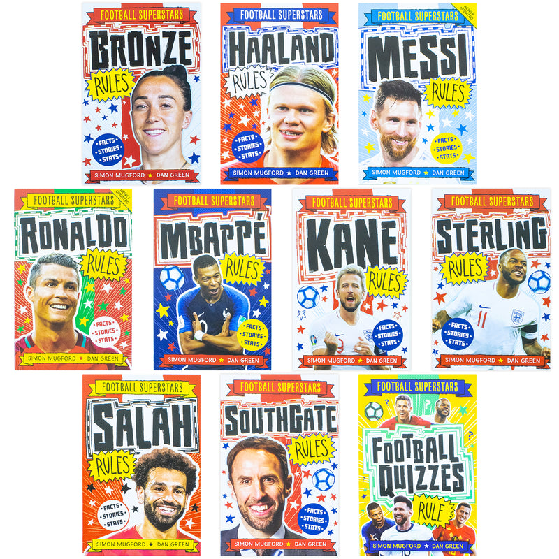 Football Superstars 10 Books Collection Rules Mega Pack Set By Simon Mugford & Dan Green