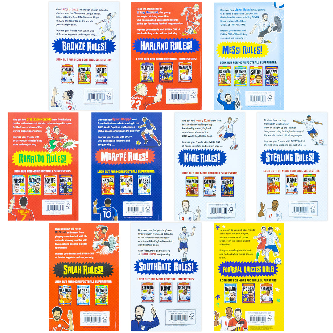 Football Superstars 10 Books Collection Rules Mega Pack Set By Simon Mugford & Dan Green