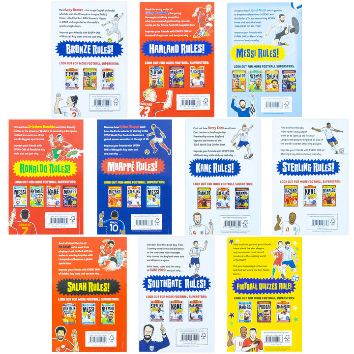 Football Superstars 10 Books Collection Rules Mega Pack Set By Simon Mugford & Dan Green