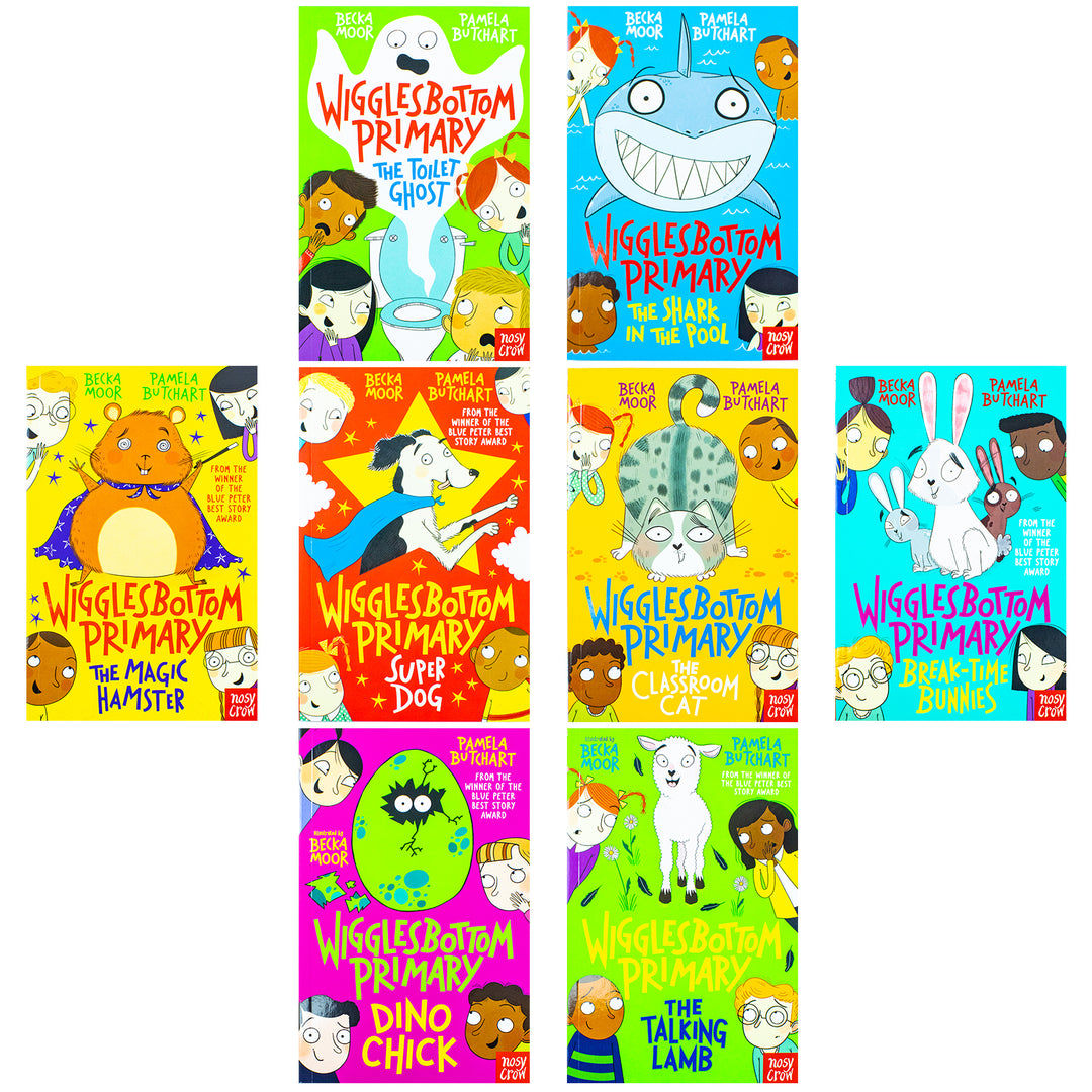 Wigglesbottom Primary 8-Book Collection by Pamela Butchart – Hilarious & Adventurous Children's Stories | Toilet Ghost, Shark in the Pool & More
