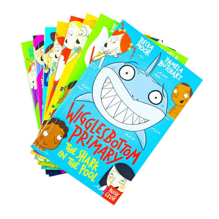 Wigglesbottom Primary 8-Book Collection by Pamela Butchart – Hilarious & Adventurous Children's Stories | Toilet Ghost, Shark in the Pool & More