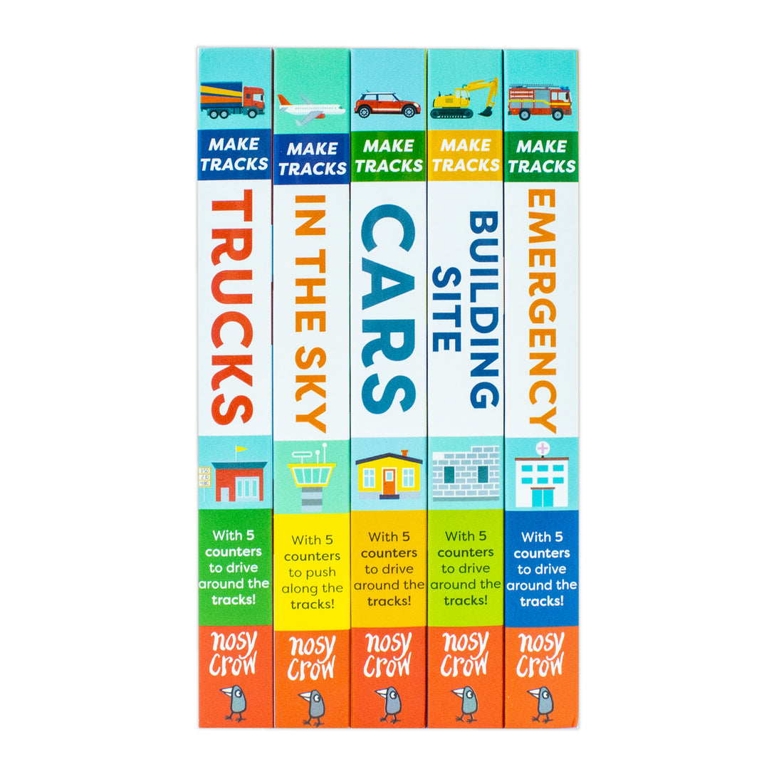 Make Tracks 5 Book Set – Interactive Vehicle Board Books for Toddlers