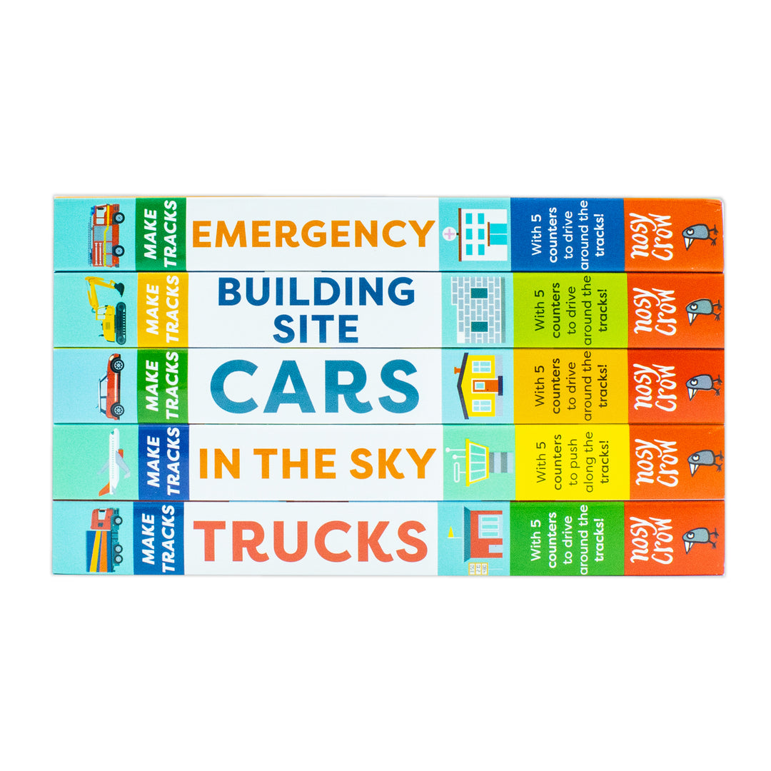 Make Tracks 5 Book Set – Interactive Vehicle Board Books for Toddlers