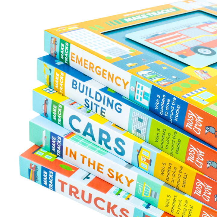 Make Tracks 5 Book Set – Interactive Vehicle Board Books for Toddlers