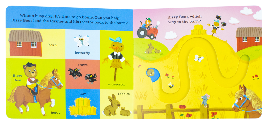 Bizzy Bear: Find and Follow Series 4 Books Set by Benji Davies – Interactive Board Books for Curious Little Readers | At The Zoo, On The Farm, At The Dinosaur Park and Under The Sea