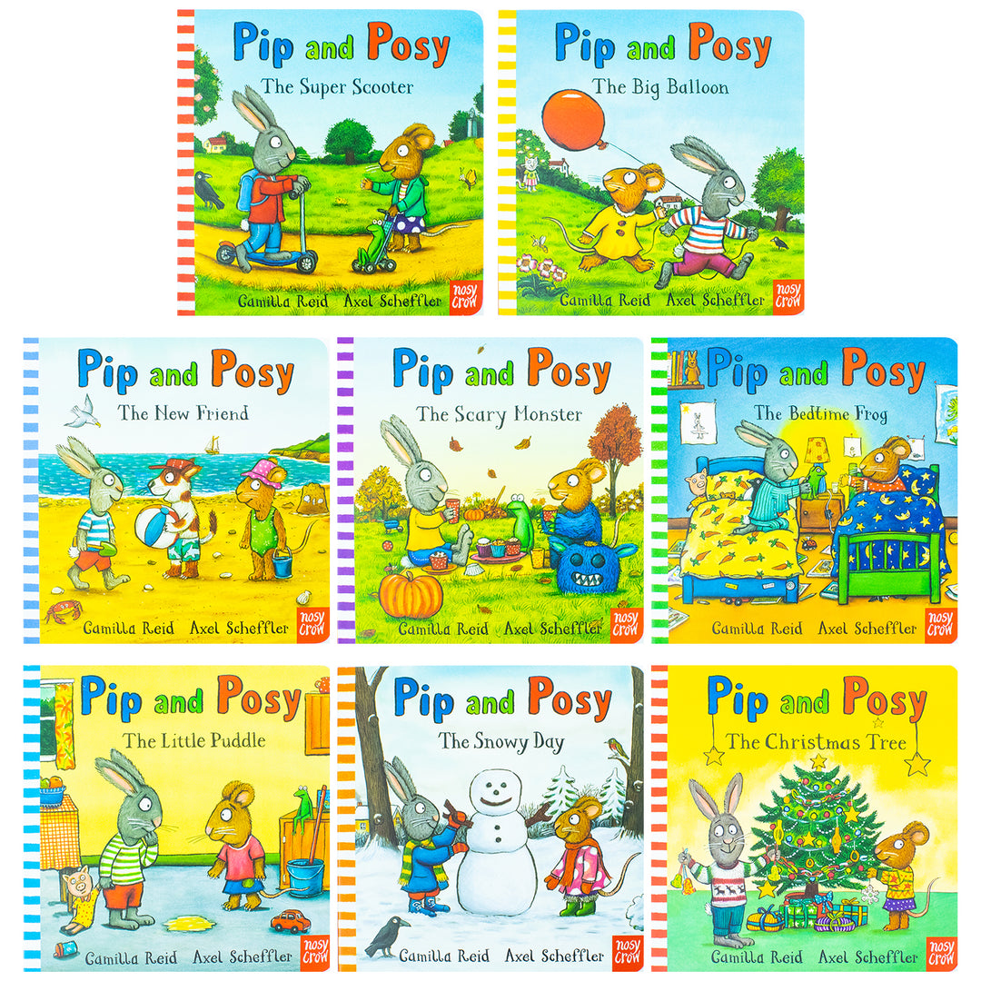 Pip and Posy's Box Set of 8 Books to Treasure - Everyday Toddler Adventures and help children learn about the values of friendship and kindness| Board Books