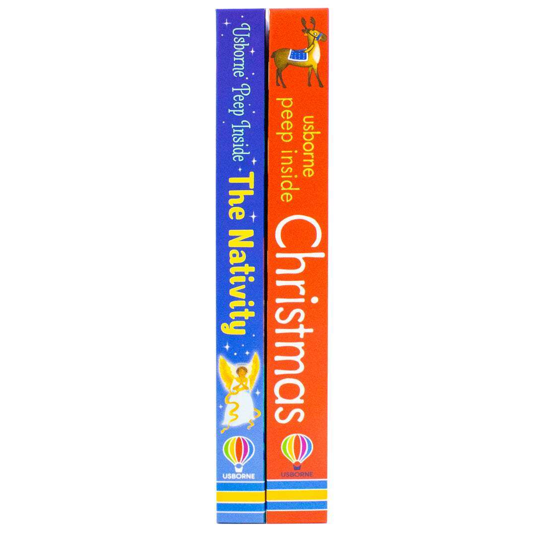Peep Inside Christmas & Peep Inside Nativity 2 Books Collection Set by Anna Milbourne – Interactive Lift-the-Flap & Peek-Through (Hardback)