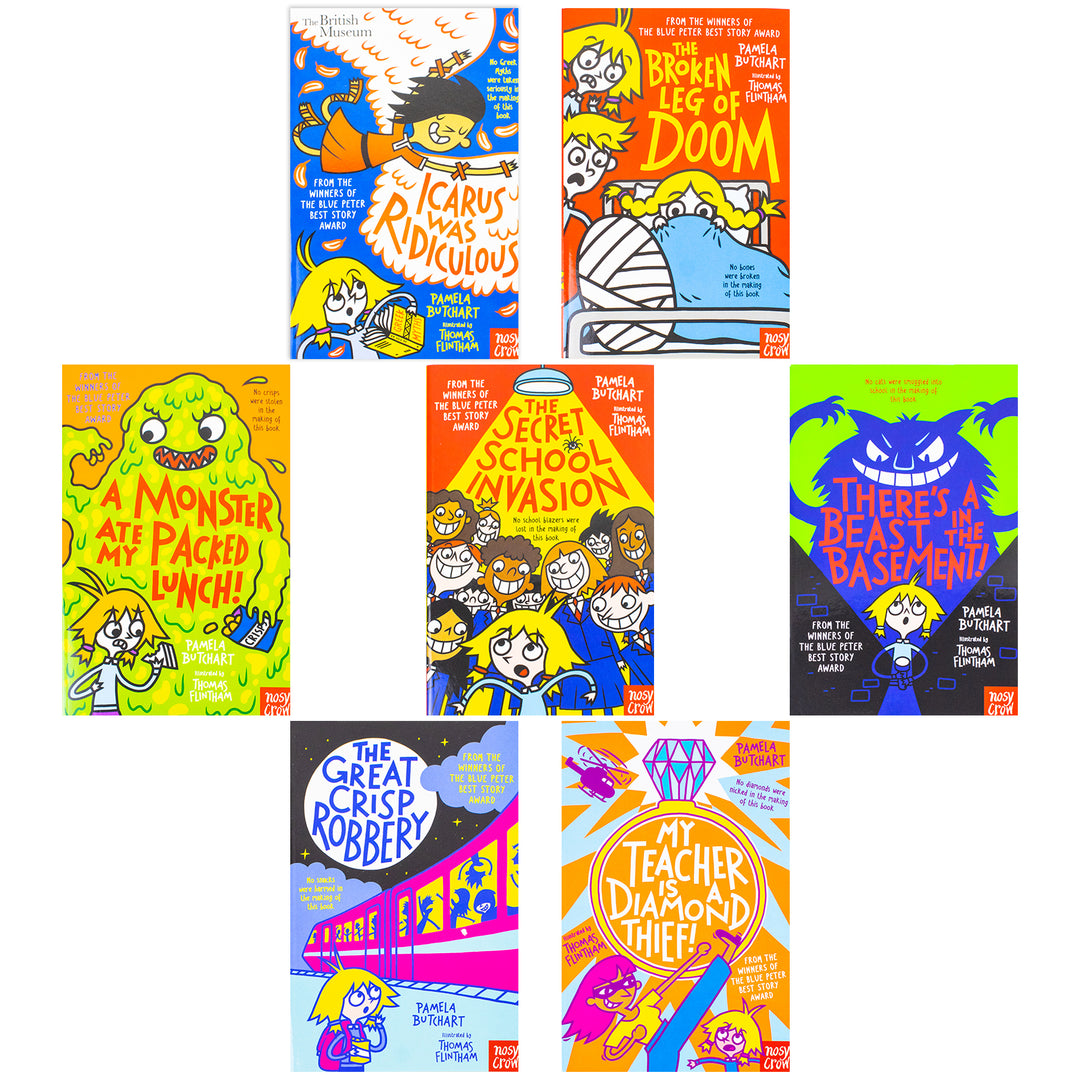 Izzy and Friends (Baby Aliens) Series Collection 9–15 Books Set by Pamela Butchart (Icarus Was Ridiculous, Broken Leg of Doom, A Monster Ate My Packed Lunch, Secret School Invasion, Great Crisp Robbery & More)
