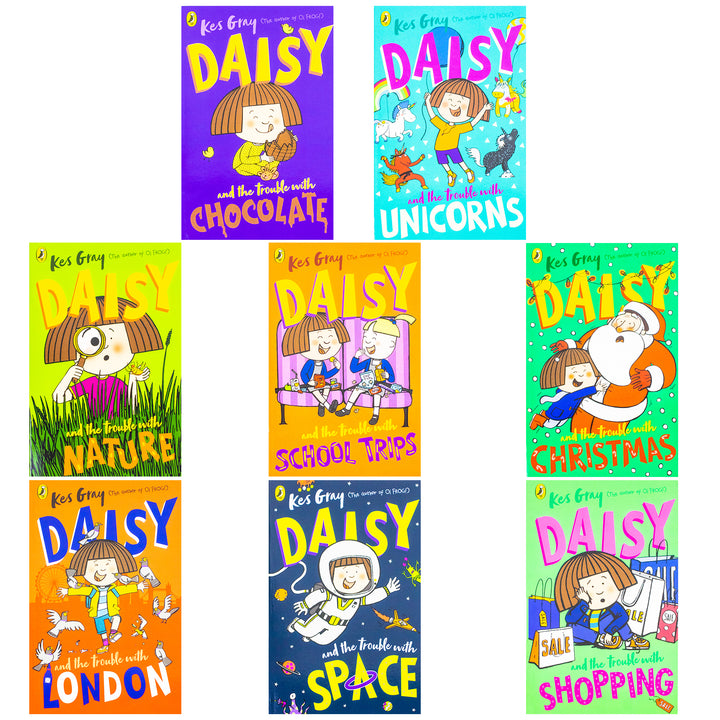 Daisy And Trouble 8 Books Collection Set by Kes Gray (Chocolate,School Trips,Nature,Christmas,Unicorns,London,Space,Shopping)