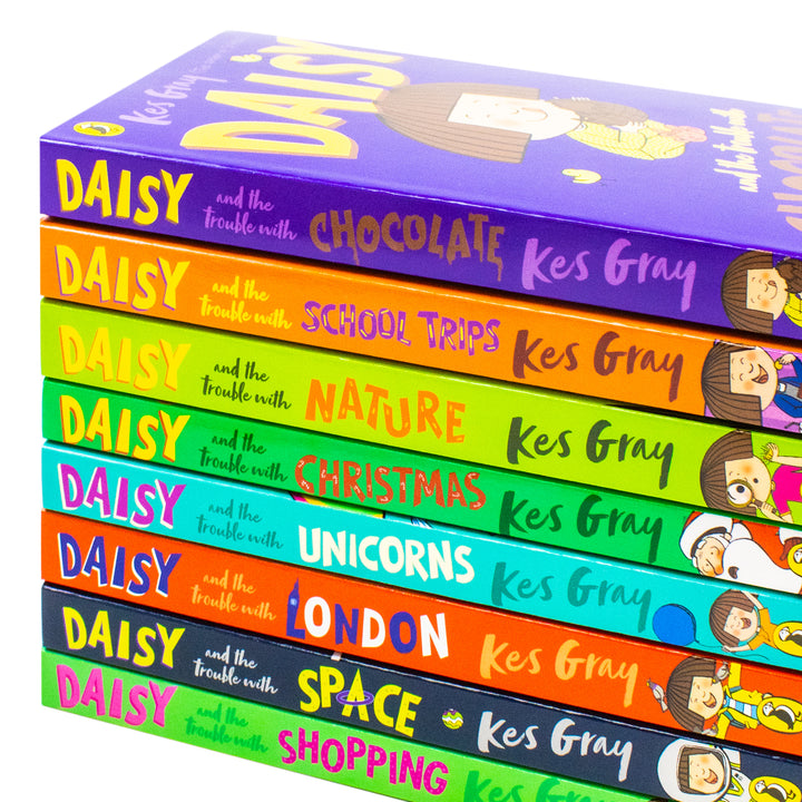 Daisy And Trouble 8 Books Collection Set by Kes Gray (Chocolate,School Trips,Nature,Christmas,Unicorns,London,Space,Shopping)