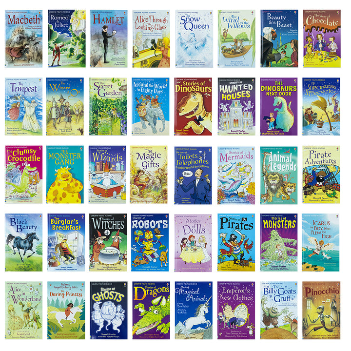 Usborne Reading Library Young Readers 40 Books Box Set (Yellow) |Children's Fiction, Early Learning, Adventure, Education, Fun Stories