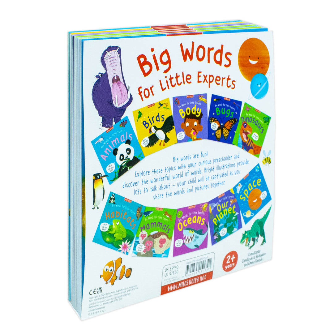 Big Words for Little Experts 10 Books Collection Set(Animals, Birds, Body, Bugs, Dinosaurs, Habitats, Mammals, Oceans, Our Planet & Space)