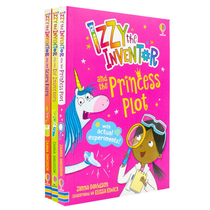 Izzy the Inventor Series By Zanna Davidson 3 Books Collection Set (Princess Plot, Scary Fairy, Elf Inspectors)